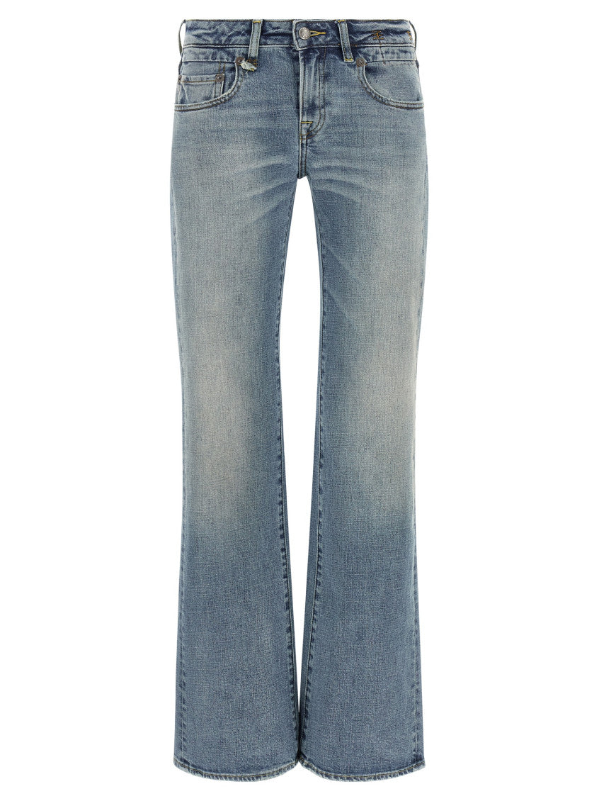 Blue Flared Low Rise Jeans 1