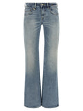 Blue Flared Low Rise Jeans 1