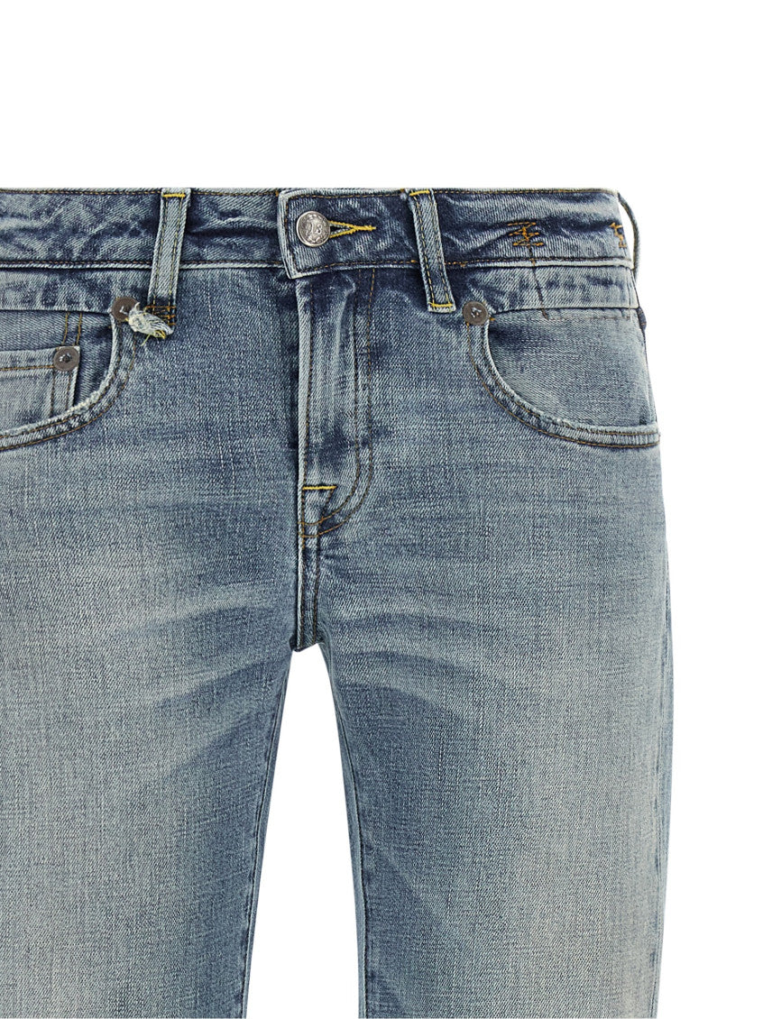Blue Flared Low Rise Jeans 3