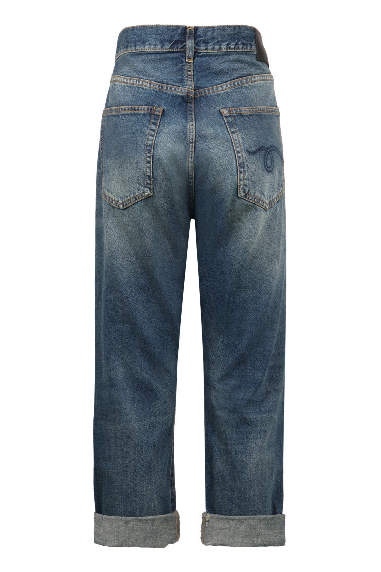 Blue Relaxed High Rise Jeans 2