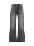 Grey Straight Mid Rise Jeans 1