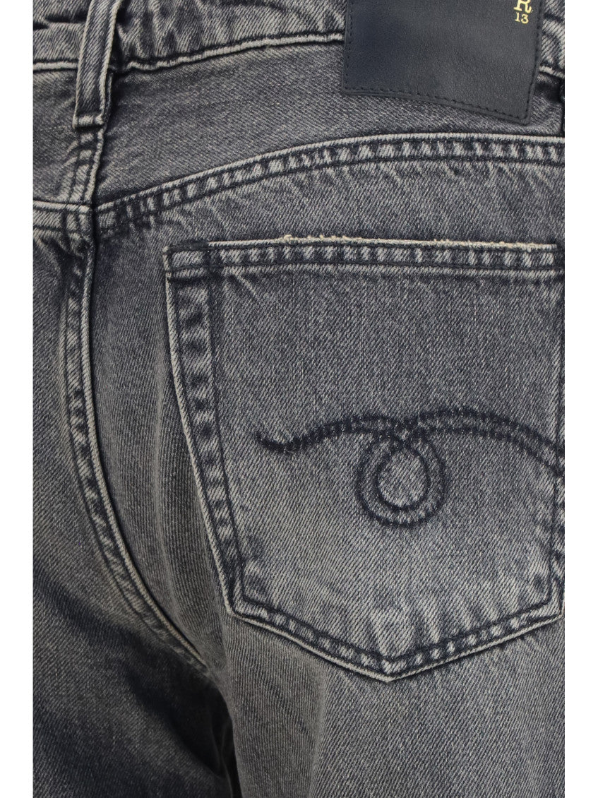 Grey Straight Mid Rise Jeans 3