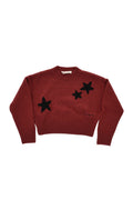 Girls Red Embroidered Sweater 1