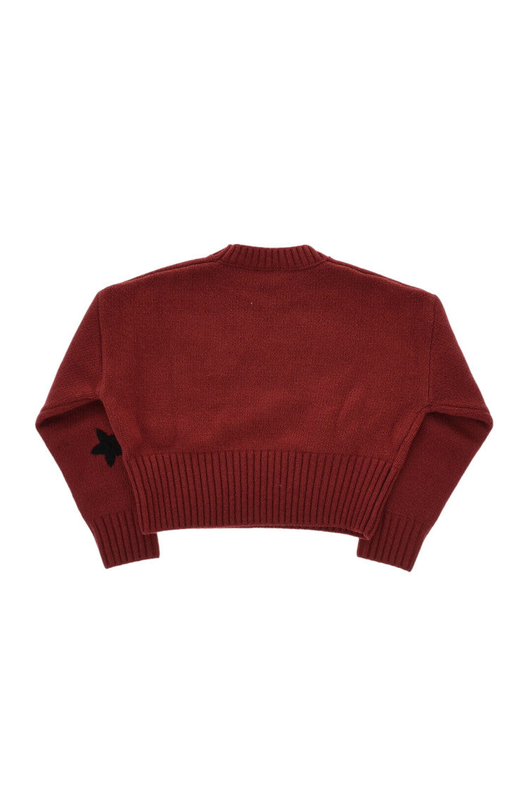 Girls Red Embroidered Sweater 3