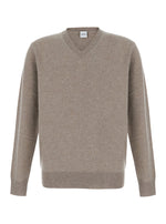 Beige V Neck Sweater 1
