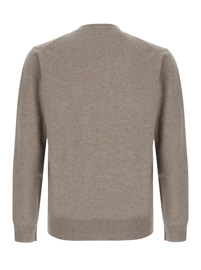 Beige V Neck Sweater 2