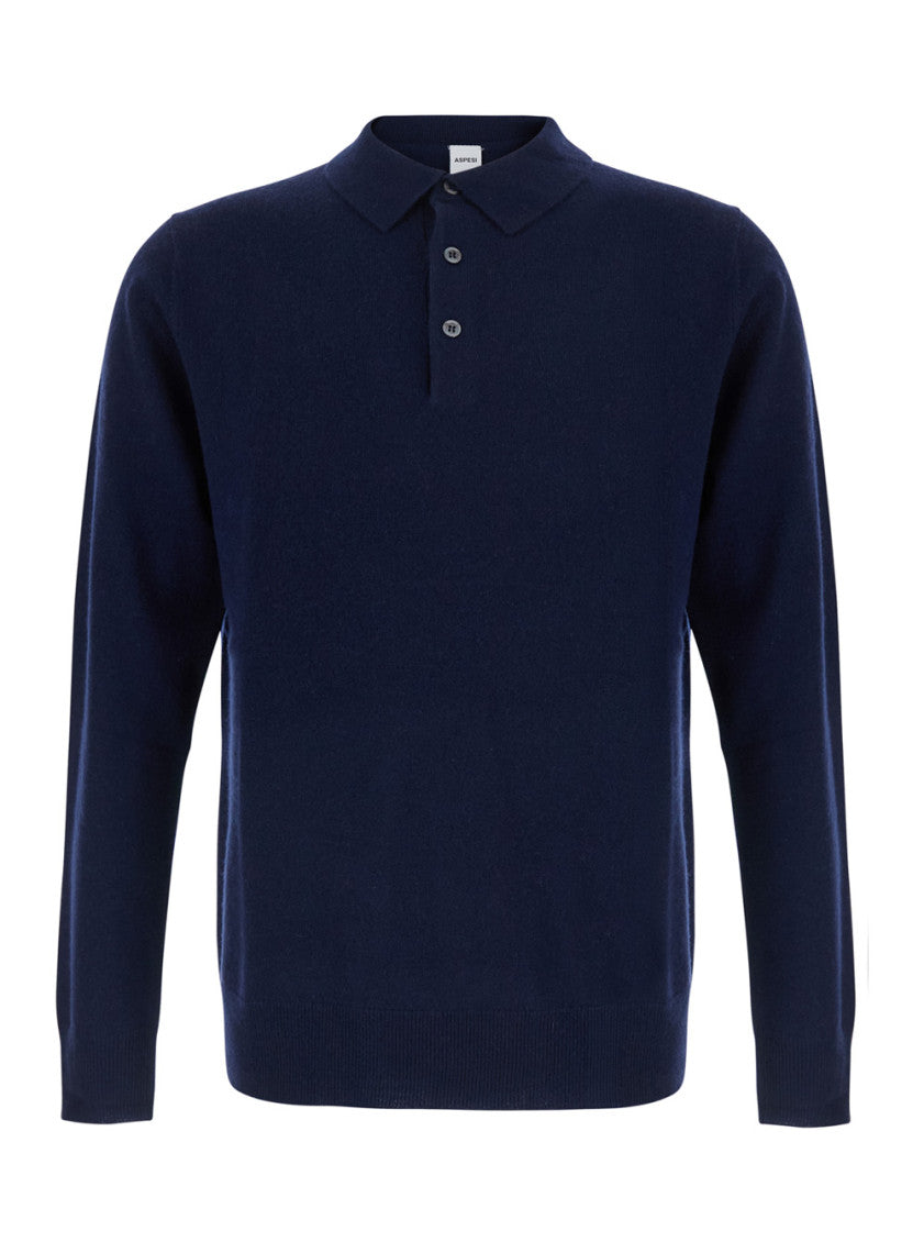 Blue Regular Polo Sweater 1