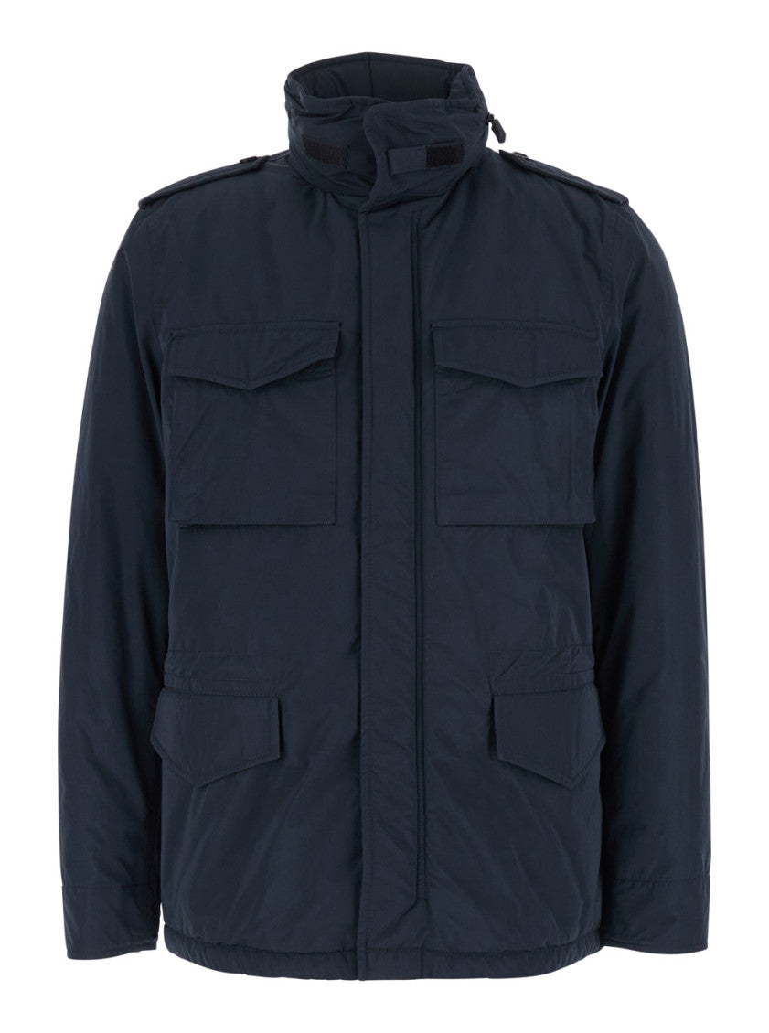Blue Mock Collar Jacket 1