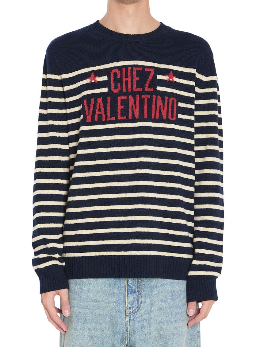 Navy Blue Striped Sweater 1