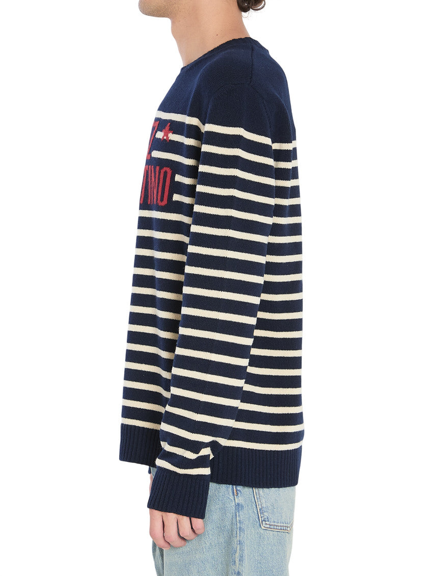 Navy Blue Striped Sweater 2