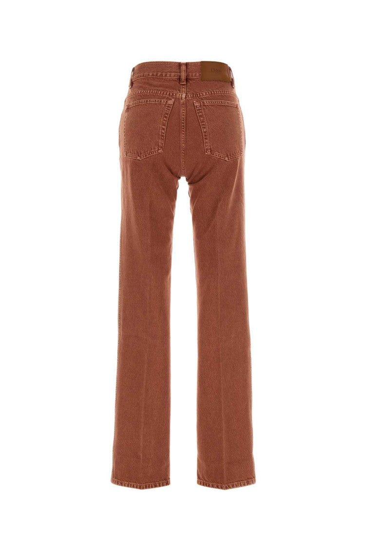 Brown Straight High Rise Jeans 2