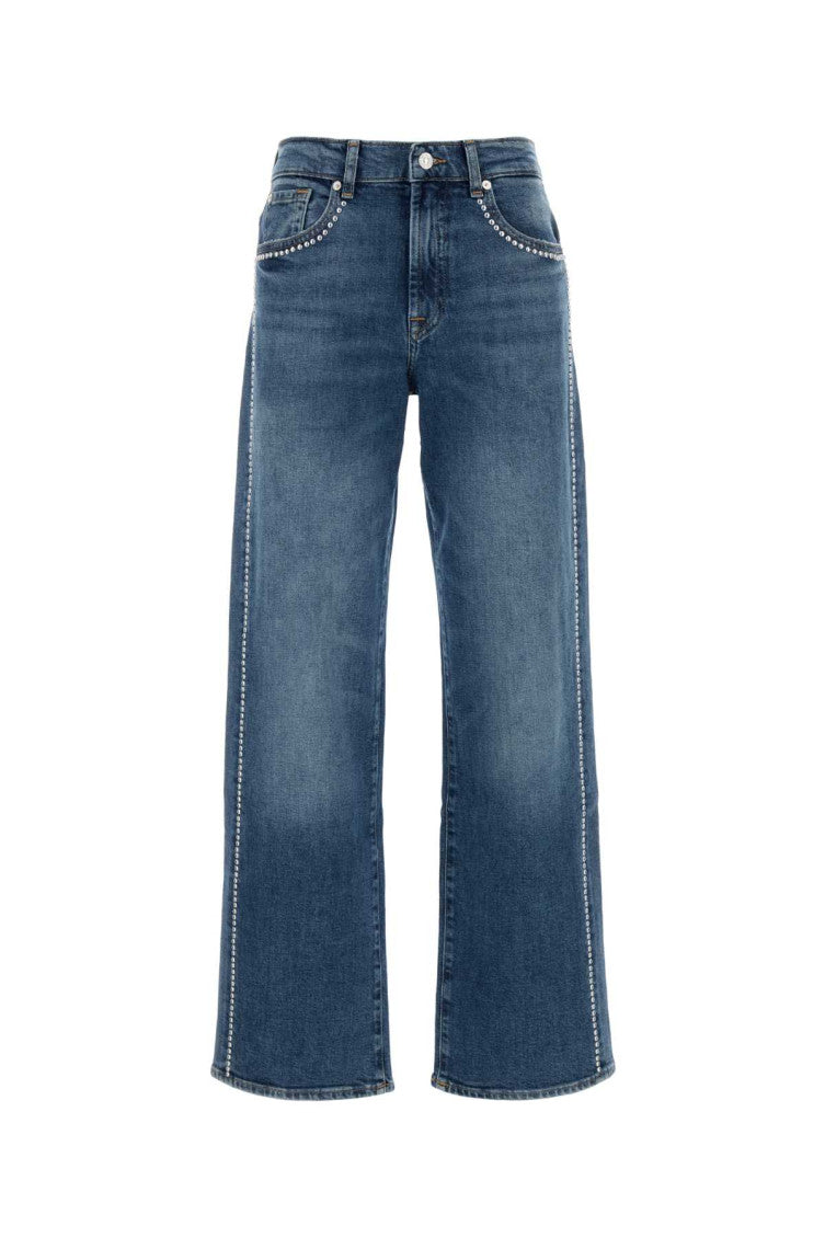 Light Blue Flared High Rise Jeans 1