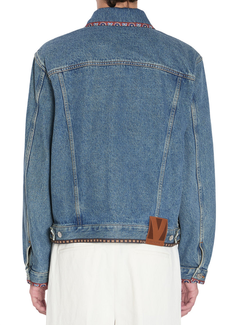 Blue Embroidered Denim Jacket 3