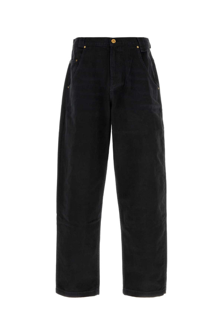 Black Loose Mid Rise Jeans 1