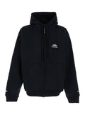 Black Relaxed Zip Up Hoodie 1