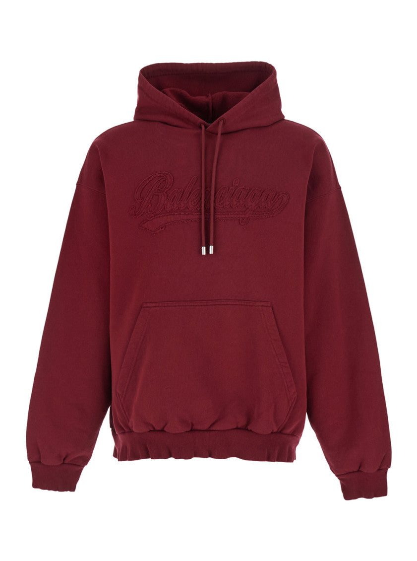 Maroon Relaxed Logo Hoodie 1