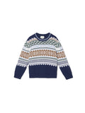 Girls Multi Color Jacquard Sweater 1
