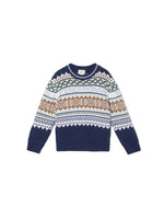 Girls Multi Color Jacquard Sweater 1
