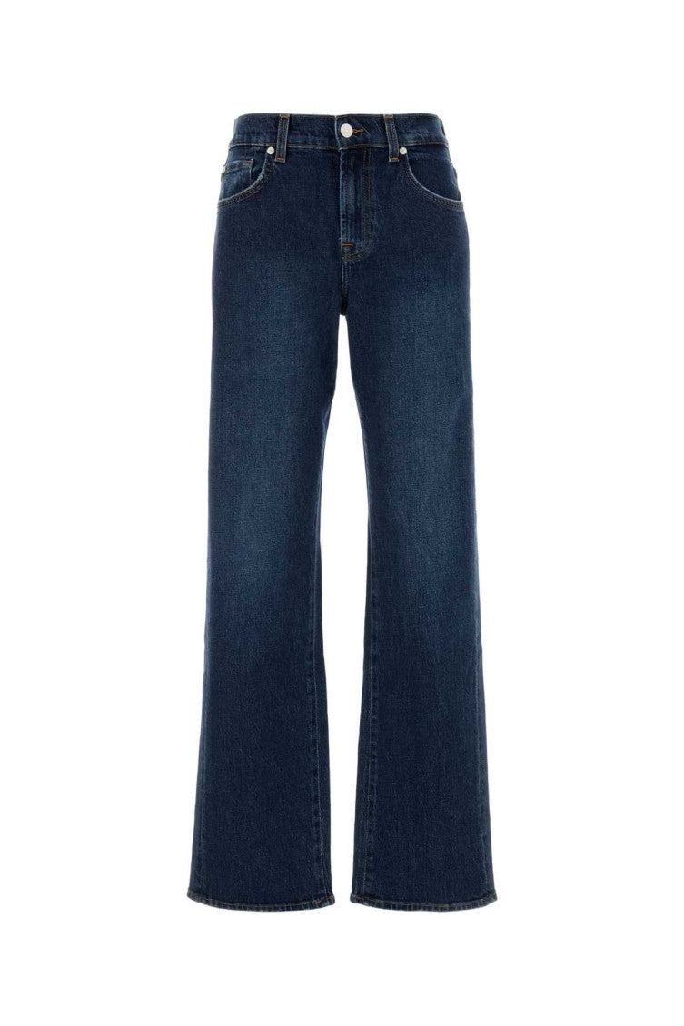 Dark Blue Flared High Rise Jeans 1
