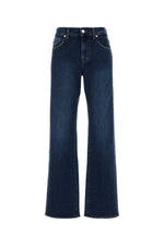 Dark Blue Flared High Rise Jeans 1