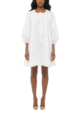 White Round Neck Mini Dress 1