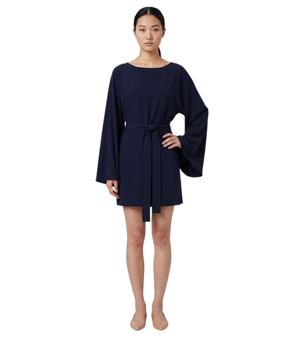 Blue Boat Neck Mini Dress 3