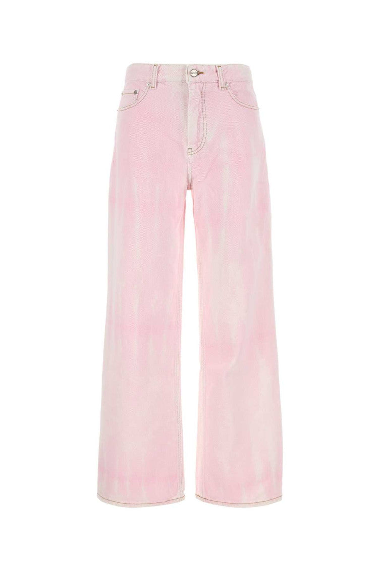 Pink Straight High Rise Jeans 1