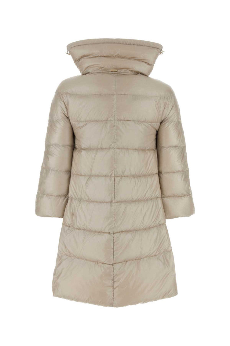 Beige High Neck Down Jacket 2