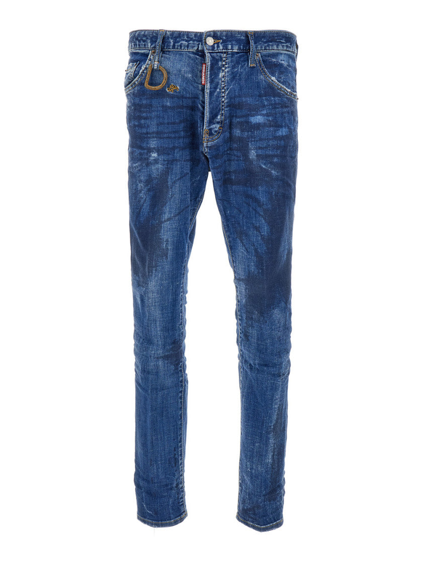 Blue Worn Effect Jeans 1