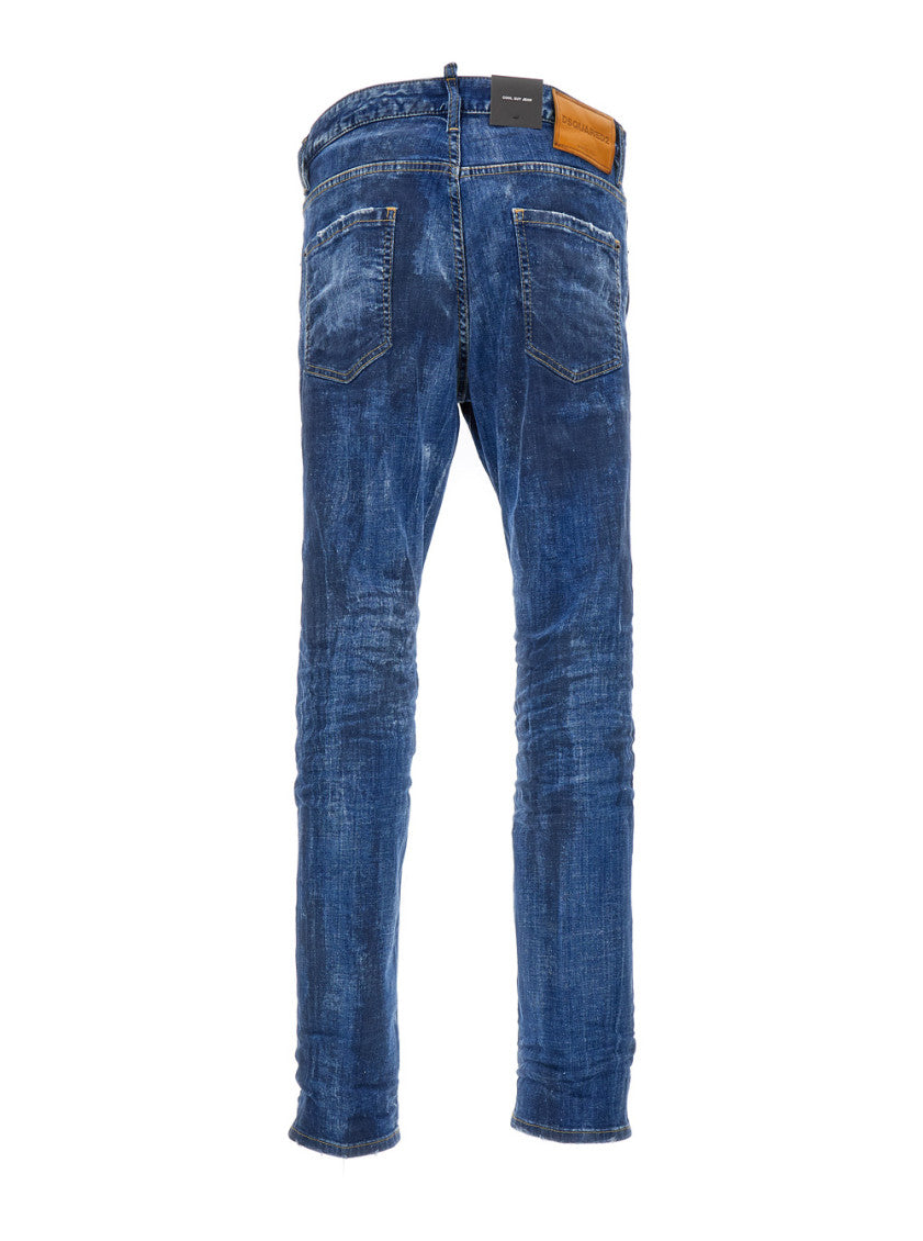 Blue Worn Effect Jeans 2