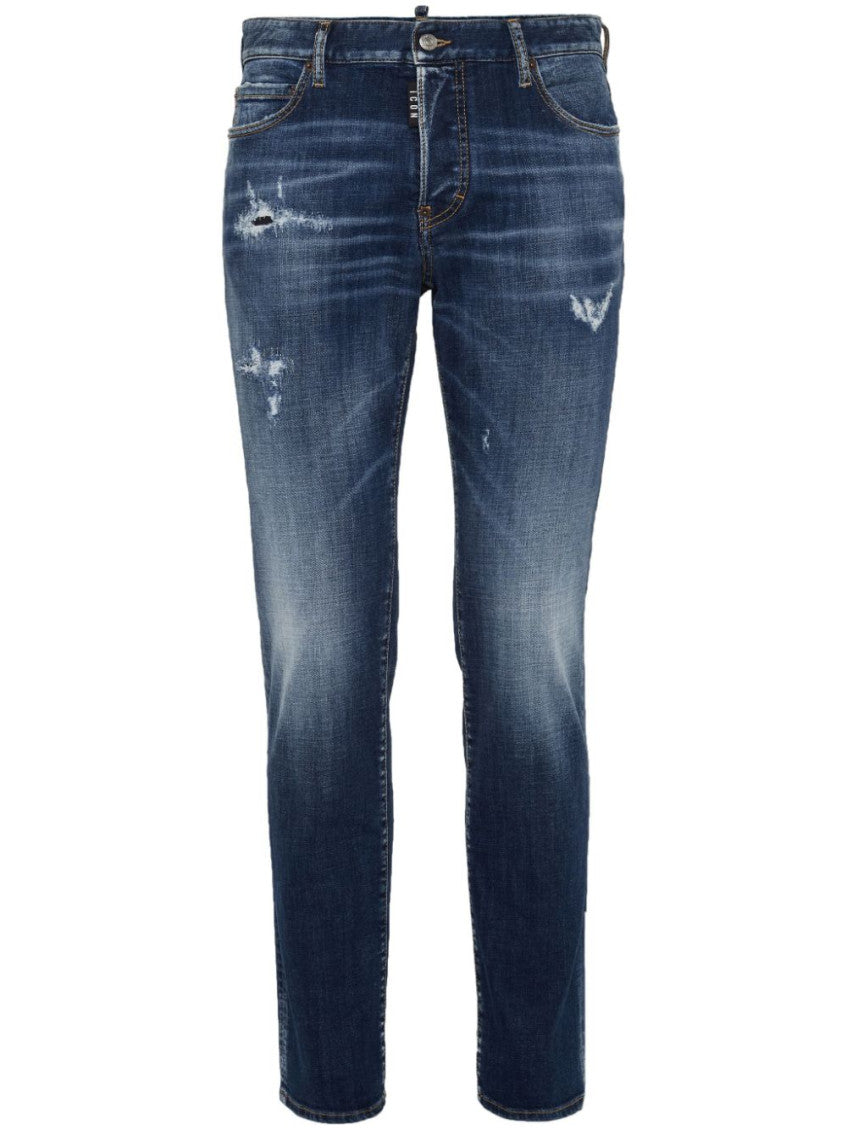 Navy Blue Straight Jeans 1