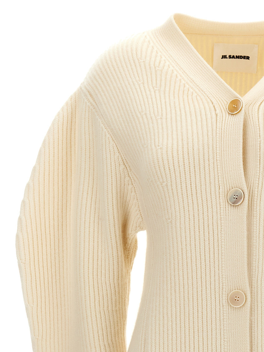 White V Neck Cardigan 3