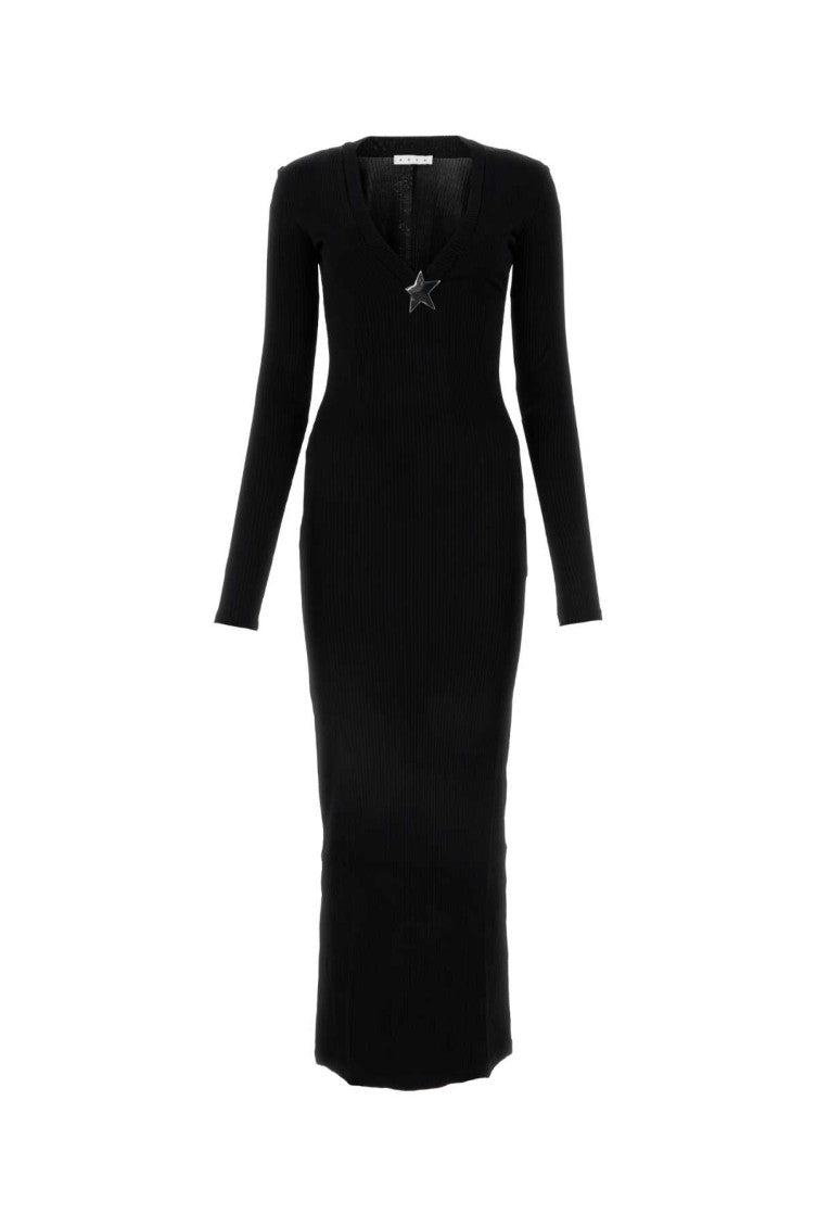 Black stretch viscose dress 1