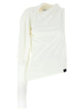 White Asymmetries Off The Shoulder T-shirt 1