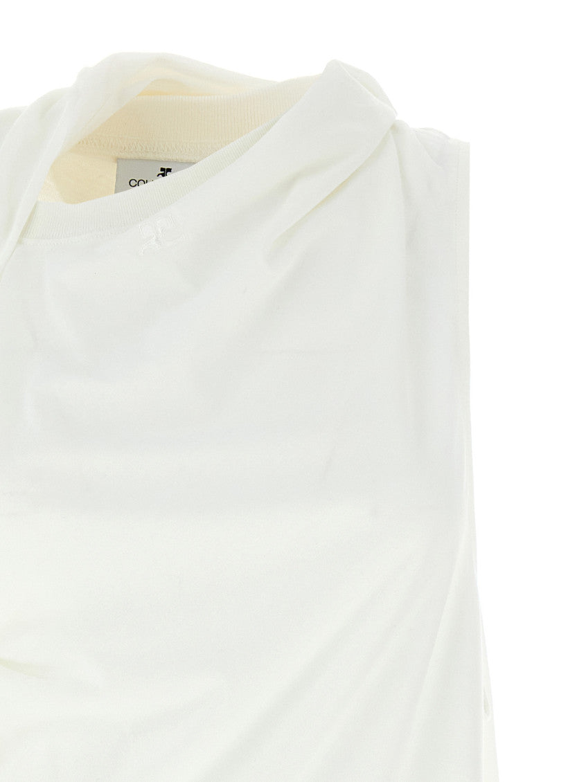 White Asymmetries Off The Shoulder T-shirt 3