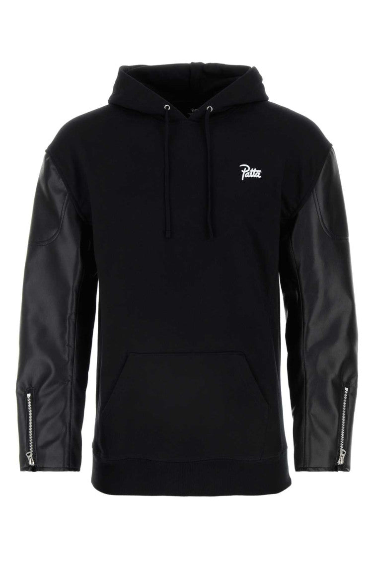 Black Embroidered Logo Hoodie 1