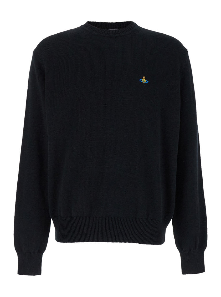 Black Embroidered Logo Sweater 1