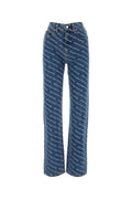 Blue Printed Denim Jeans 1