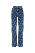 Blue Printed Denim Jeans 1
