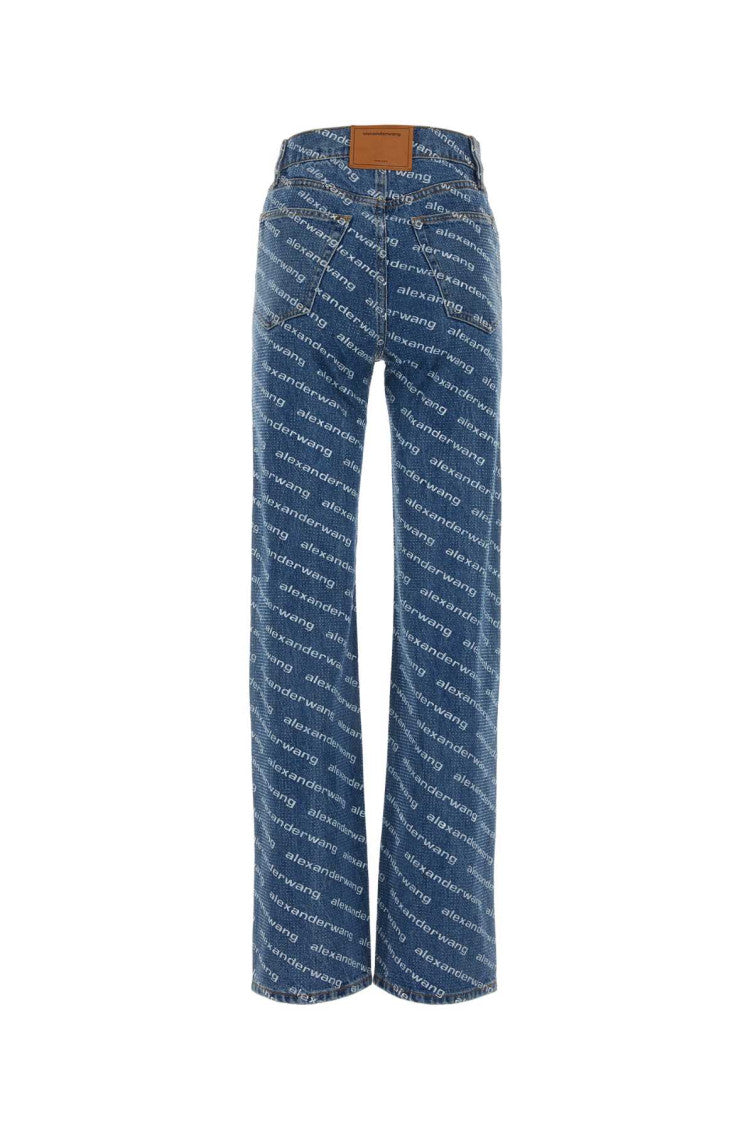 Blue Printed Denim Jeans 2