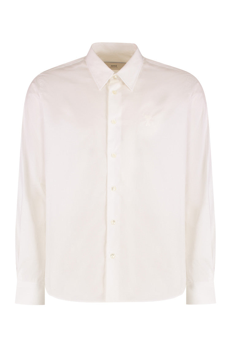 White Regular Embroidered Shirt 1