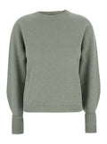 Green Solid Crew Neck Sweater 1