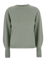 Green Solid Crew Neck Sweater 1