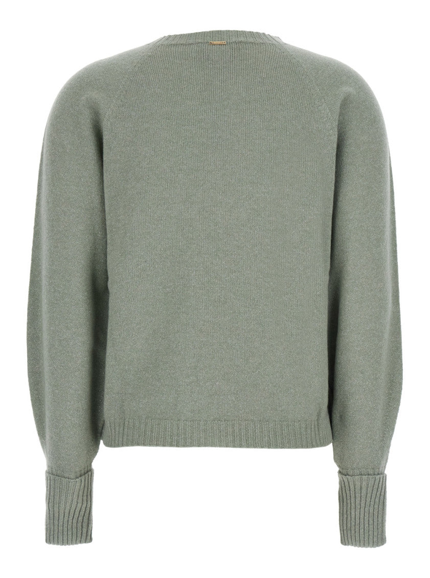 Green Solid Crew Neck Sweater 2