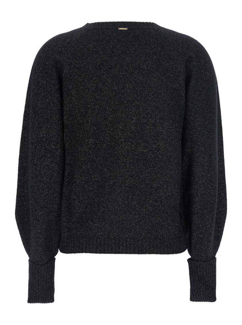 Black Knitted Crew Neck Sweater 2