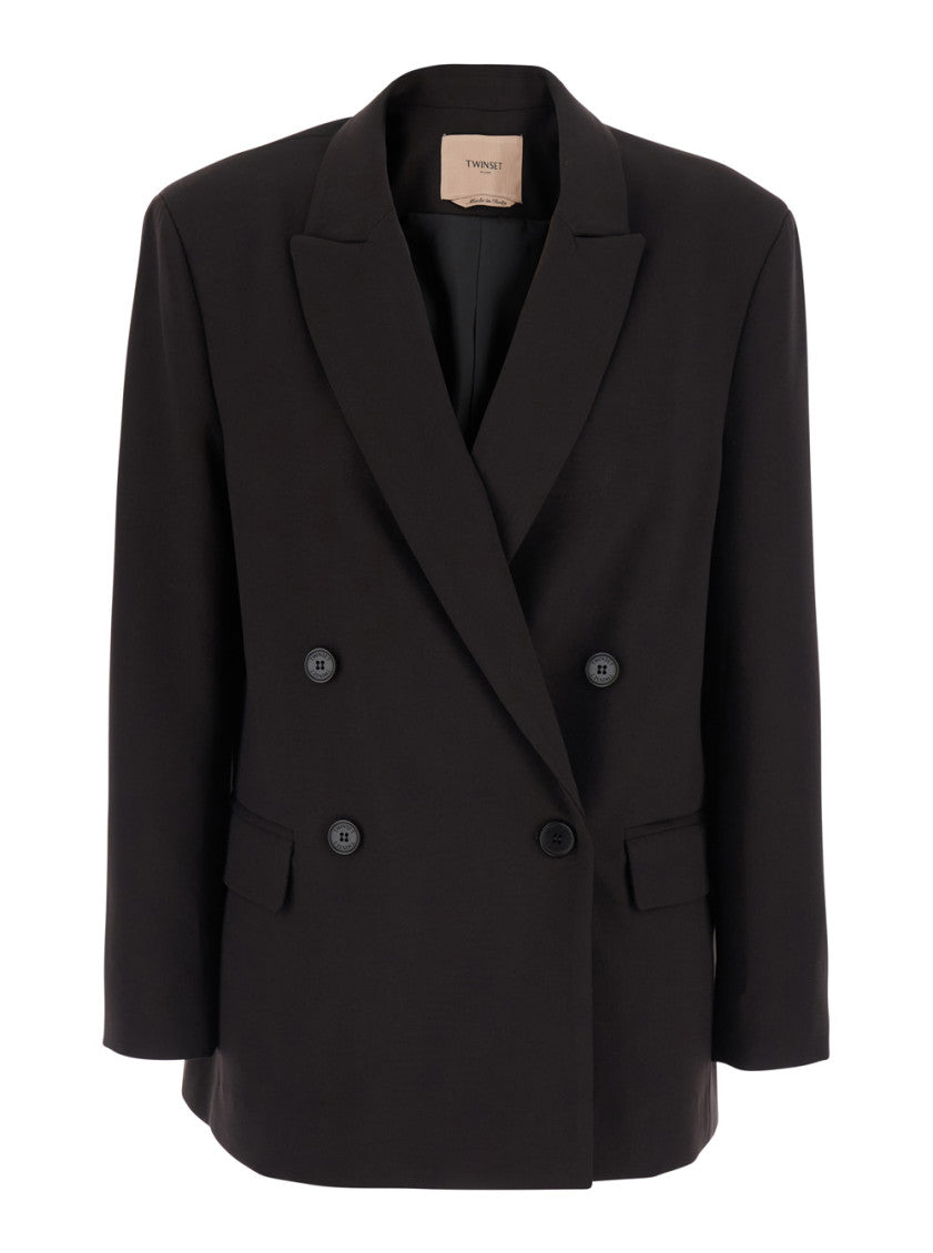 Dark Brown Peaked Lapel Blazer 1