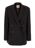 Dark Brown Peaked Lapel Blazer 1