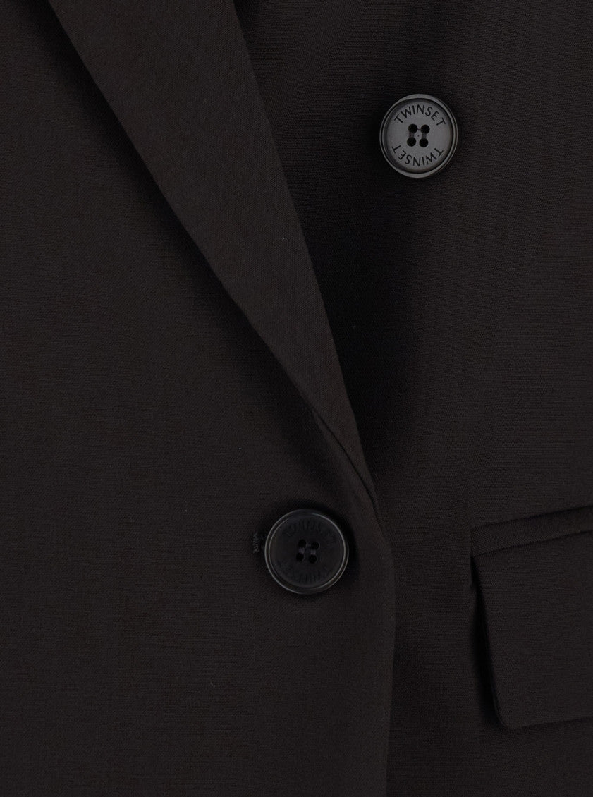 Dark Brown Peaked Lapel Blazer 3