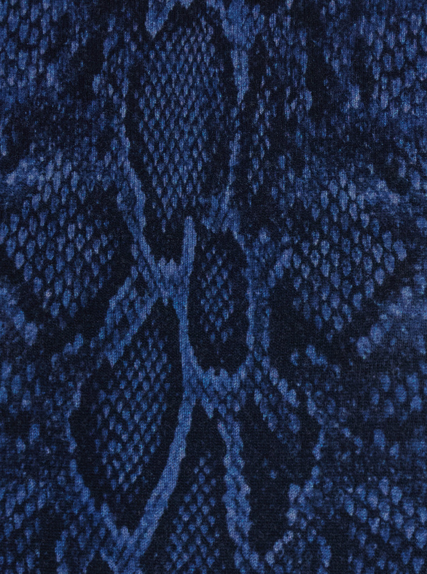 Blue Animal Print Crew Neck Sweater 3