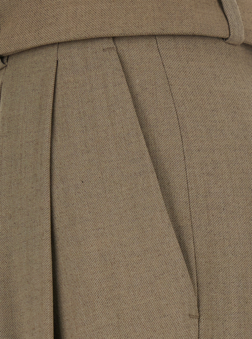 Beige Tailored Pleated Pant 3